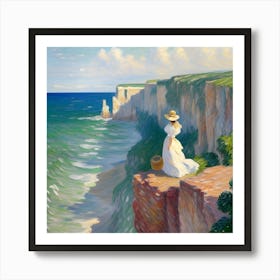 Lady On The Cliff Art Print