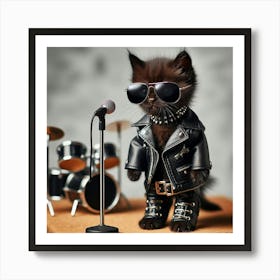 Rock Kitten Art Print