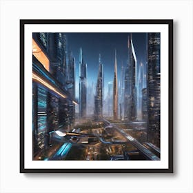 Futuristic City 126 Art Print