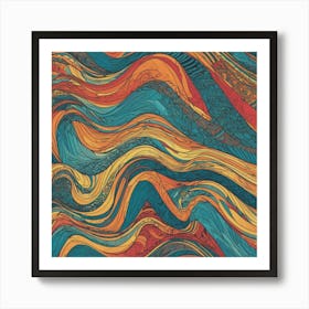 Abstract Wavy Pattern Art Print