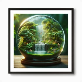 Glass Globe With Waterfall Art Print