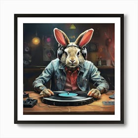 Rabbit Dj 2 Art Print