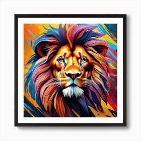 Lion Head Painting 1 Art Print