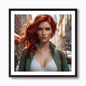Avengers Red Haired Woman Art Print