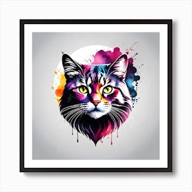 Colorful Cat 9 Affiche