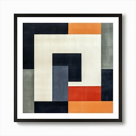 Geometric Graces: Mid Century Dance of Dimensions Art Print