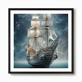 Ship In Space 1 Art Print