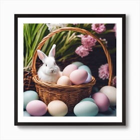 Easter Bunny In Basket 5 Art Print