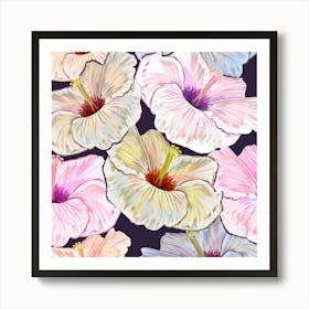 Pastel Hibiscus Poster