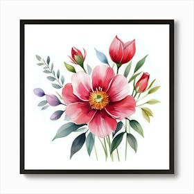 Watercolor Flowers V.12 Art Print