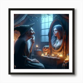 Witch In The Mirror 1 Art Print