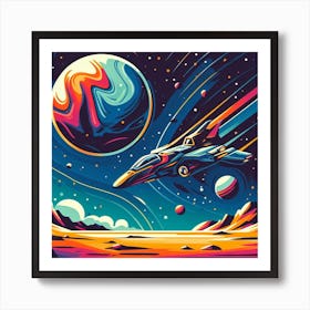 Spaceship In Space 8 Art Print