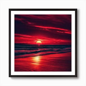 Sunset On The Beach 832 Art Print