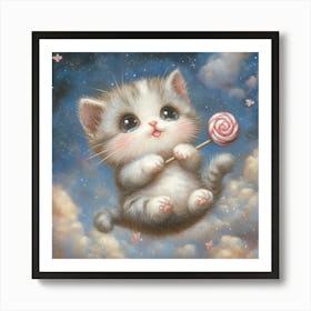 Lollipop Kitten 3 Art Print