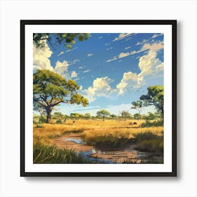 Savannah Landscape Art Print