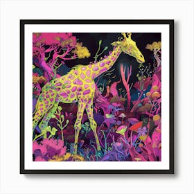 Giraffe In The Jungle Art Print