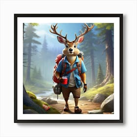 Deer In The Woods 67 Art Print