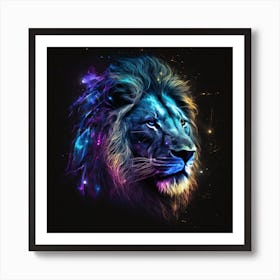 Galaxy Lion Art Print