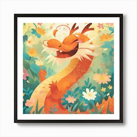 Dragon In The Garden Art Print