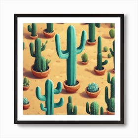 Cactus In The Desert 3 Art Print