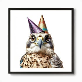 Hawk In Party Hat Art Print