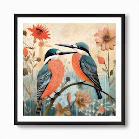 Bird In Nature Kingfisher 2 Art Print