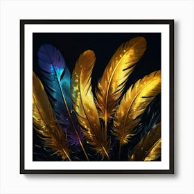 Gold Feathers Art Print