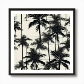 Grayisb palm trees Art Print