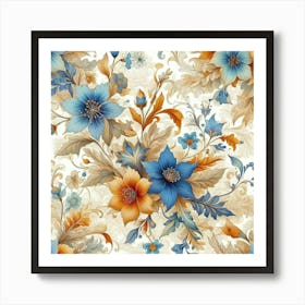 Floral Design 1 The Blue Flowers Art Print