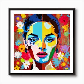 Woman With Flowers 1 Art Print