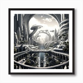 Futuristic City 32 Art Print