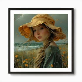 Girl In A Hat 1 Art Print