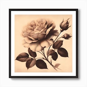 Sepia Rose Art Print