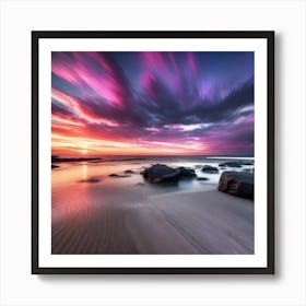 Sunset At The Beach 566 Art Print