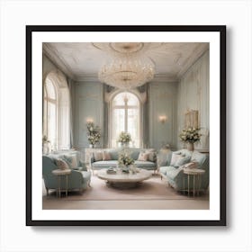 Blue Living Room 1 Art Print