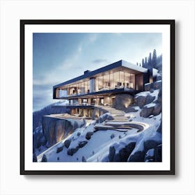 Leonardo Diffusion Xl Dream Open Mansion On A Mountain Photo A 1 Art Print