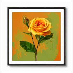 Yellow Rose Canvas Print Art Print