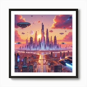 Futuristic Cityscape 7 Art Print