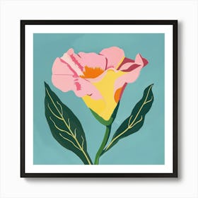 Lisianthus 1 Square Flower Illustration Art Print