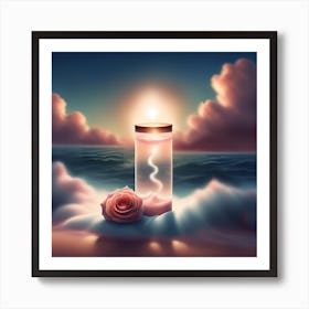 Candle In The Sand Art Print