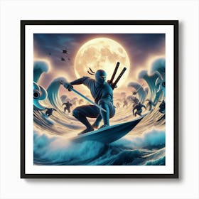 Ninja Surfers 3 Art Print