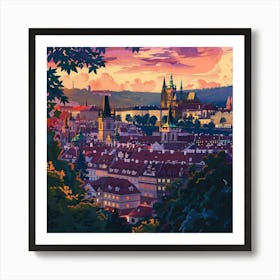 A Prague Castle In Prague Lofi Illustration 1720028299 3 Art Print