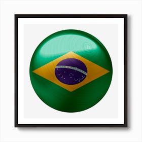 Brazil Flag Country Symbol Art Print