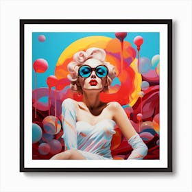 Woman In Sunglasses Art Print