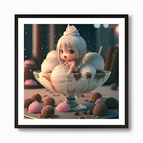 Ice Cream Girl 1 Art Print