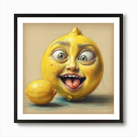 Lemon Face Art Print