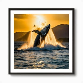 Humpback Whale Jumping 2 Art Print