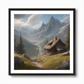 Peaceful Landscape In Mountains Trending On Artstation Sharp Focus Studio Photo Intricate Detail (24) Art Print