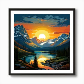 Glacier National Park Sunrise Art Print