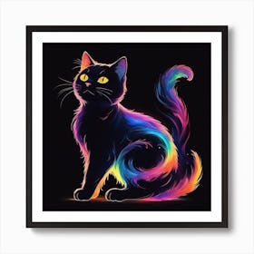 Rainbow Cat Art Print